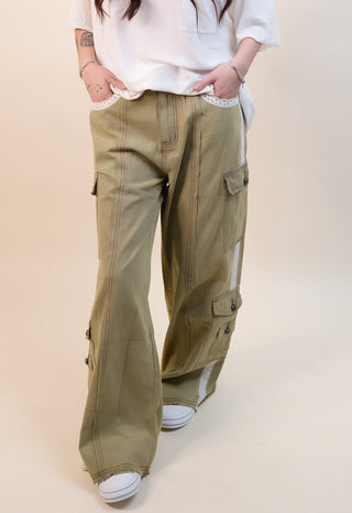 POL Women's Khaki Creek Woven Pants - 240 Pants - The Farmhouse