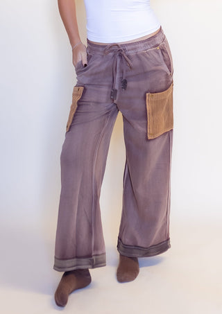 POL Women's Mocha & Maple Patch Wide-Leg Pants - 240 Pants - The Farmhouse