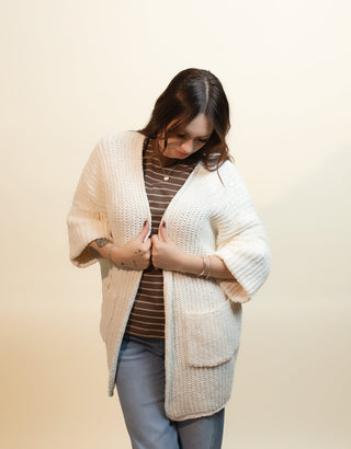 POL Women's Orchard Stroll Chenille Cardigan, Cream - 150 Kimonos + Cardigans - The Farmhouse