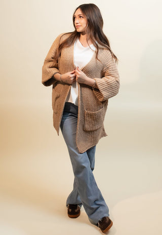 POL Women's Orchard Stroll Chenille Cardigan, Powder Cocoa - 150 Kimonos + Cardigans - The Farmhouse