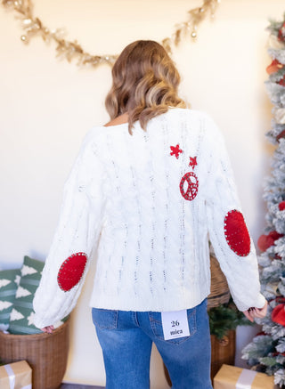 POL Women's Peace, Love & Mistletoe Chenille Cardigan - 150 Kimonos + Cardigans - The Farmhouse