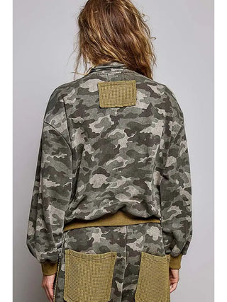 POL Women's Peaceful Rebel Camo Panel Jacket - 140 Sweatshirts + Sweaters - The Farmhouse