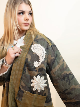 POL Women's Saddle Stitch Paisley Jacket - 160 Outerwear - The Farmhouse
