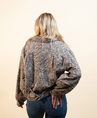 POL Women's Stone Leopard Buckle-Detail Jacket - 160 Outerwear - The Farmhouse