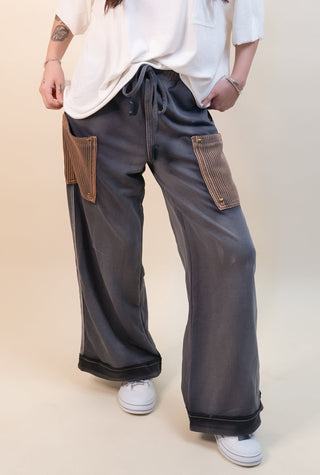 POL Women's Stormcloud Patch Wide-Leg Pants - 240 Pants - The Farmhouse