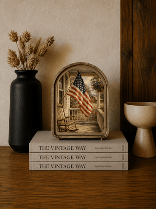 Porch Flag Arch Framed Art 6x8" - 420 Home Decor - The Farmhouse