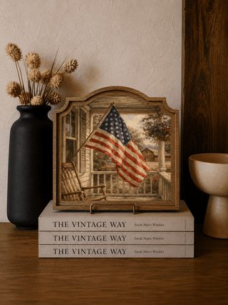 Porch Flag Provincial Arch Framed Art 9x10" - 420 Home Decor - The Farmhouse