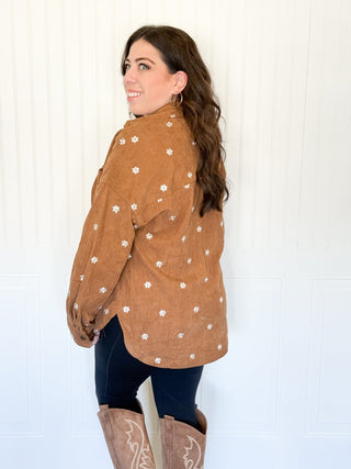 Prairie Bloom Corduroy Shirt, Camel - 160 Outerwear - The Farmhouse
