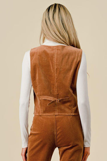 Prairie Dust Western Corduroy Vest - Camel - The Farmhouse