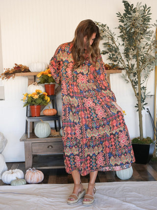 Prairie Grace Printed Midi Dress - 170 Dresses - The Farmhouse