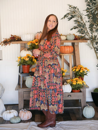 Prairie Grace Printed Midi Dress - 170 Dresses - The Farmhouse