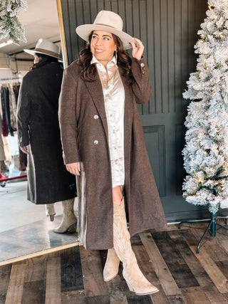 Prairie Winds Boho Western Lapel Duster Coat, Heathered Mocha - The Farmhouse