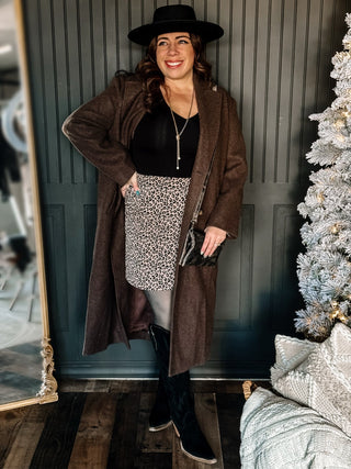 Prairie Winds Boho Western Lapel Duster Coat, Heathered Mocha - The Farmhouse