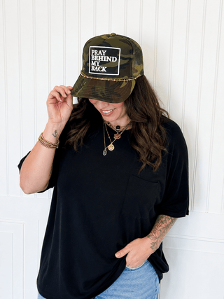 Pray Behind My Back Full Camo Trucker Hat - 260 Fashion Accessories - The Farmhouse