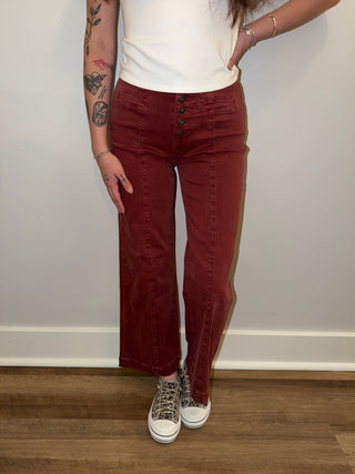Mica Sundance high-rise wide-leg crop jeans in cotton stretch denim