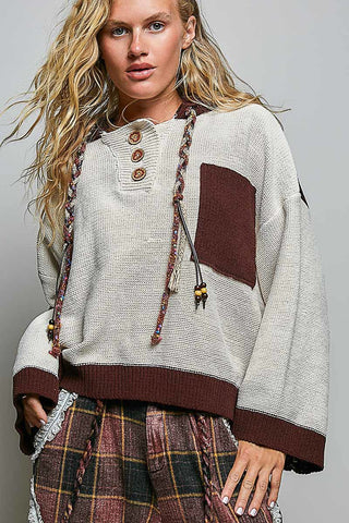 PRE ORDER POL Whispering Pines Cozy Sweater, Cream - 140 Sweatshirts + Sweaters - The Farmhouse