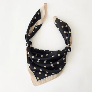 PRETTY SIMPLE Alice Square Scarf, Black Polka Dot - 260 Fashion Accessories - The Farmhouse