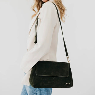 Pretty Simple Miranda Suede Flap Crossbody, Olive - 280 Bags - The Farmhouse