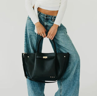 PRETTY SIMPLE Teagan Tote Bag, Black - 280 Bags - The Farmhouse
