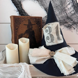 Primitive Witch Hat Handmade Halloween Home Decor - 430 Holiday Décor - The Farmhouse