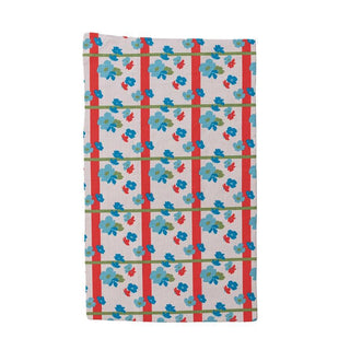 Printed Recycled Microfibre Tea Towel w/ Floral & Stripe Pattern - The Farmhouse