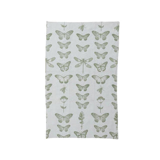 Printed Recycled Microfibre Tea Towel w/ Insects & Flowers Pattern - The Farmhouse