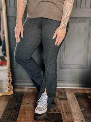 Pulse Ribbed Athleisure Workout Leggings, Black - The Farmhouse