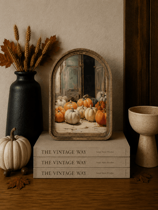 Pumpkin Door Arch Framed Art 6"x8" - 420 Home Decor - The Farmhouse