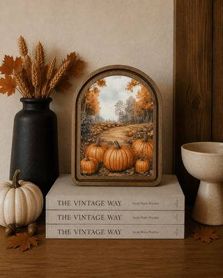 Pumpkin Path Arch Framed Art 6x8" - 420 Home Decor - The Farmhouse