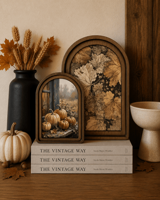 Pumpkin Window Canvas Art Set 11x8.25"+ 8x6" - 420 Home Decor - The Farmhouse