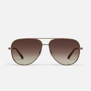 QUAY High Key Extra Large Wire Frame Aviator Sunglasses, Chocolate/Dark Brown - 260 Fashion Accessories - The Farmhouse