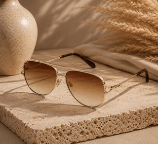 QUAY High Key Twist Aviator Sunglasses Brushed Gold/Sepia - 260 Fashion Accessories - The Farmhouse