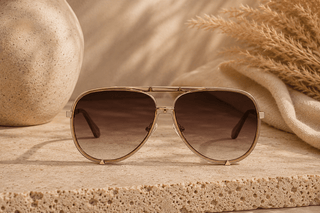 QUAY High Profile Large Aviator Frame Sunglasses, Doe/Brown - 260 Fashion Accessories - The Farmhouse