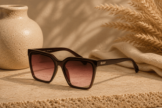 QUAY Level Up Best Large Square Sunglasses, Dark Brown/Rouge Glow - 260 Fashion Accessories - The Farmhouse