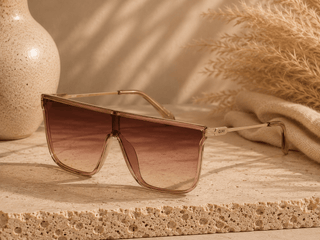 QUAY Nightfall Remixed Women's Shield Flat Top Sunglasses, Doe/Brown Fawn - 260 Fashion Accessories - The Farmhouse