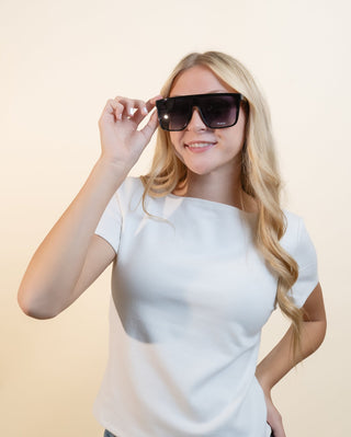 QUAY1 Nightfall Oversized Unisex Sunglasses, Black Smoke Polarized - 260 Fashion Accessories - The Farmhouse