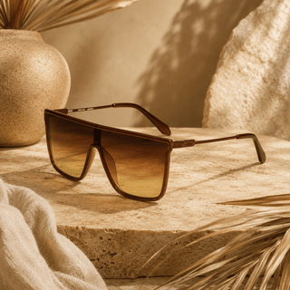 QUAY31 Nightfall Remixed Women's Shield Flat Top Sunglasses, Dark Brown/Bronze Glow - 260 Fashion Accessories - The Farmhouse