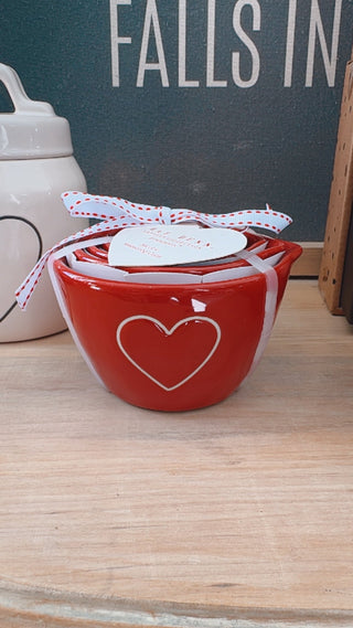 Rae Dunn Measuring Cups Set in Red with Heart - The Farmhouse