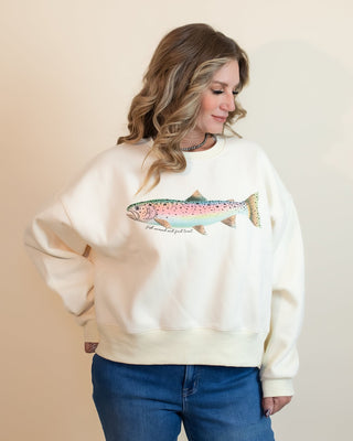Rainbow Trout Crop Graphic Sweatshirt - 140 Sweatshirts + Sweaters - The Farmhouse
