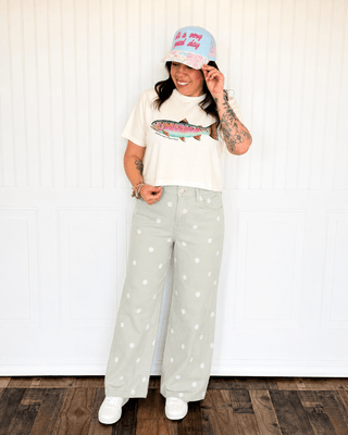 Rainbow Trout Crop Tee - 120 Graphic Tees - The Farmhouse