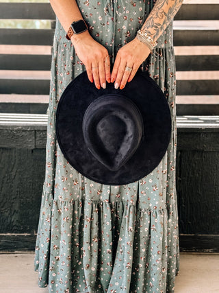 Rancher Tear Drop Boho Hat - Black - The Farmhouse