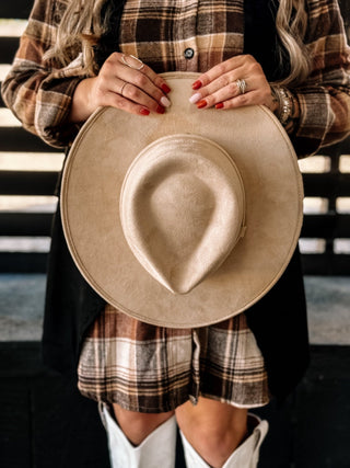 Rancher Tear Drop Boho Western Hat - Tan - The Farmhouse