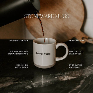 Detail view of speckled natural bottom on red stoneware mug