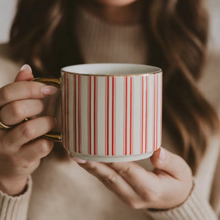 Red Stripe Coffee Mug - Christmas Decor and Gifts - 430 Holiday Decor - The Farmhouse