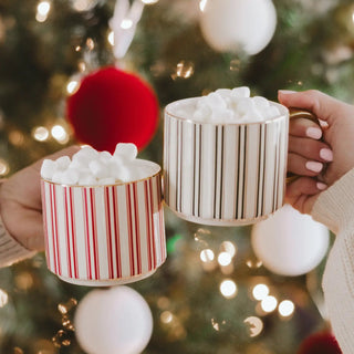 Red Stripe Coffee Mug - Christmas Decor and Gifts - 430 Holiday Decor - The Farmhouse