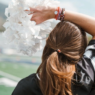 K'LANI "Game Day" Red, Black & White Hair Tie Bracelets