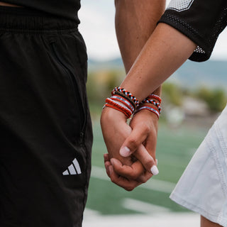 K'LANI "Game Day" Red, Black & White Hair Tie Bracelets