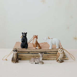 Detail view of matte textured finish on resin animal ornament