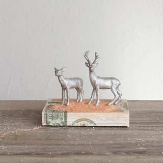 Resin Buck w/ Glitter - Silver Finish - The Farmhouse