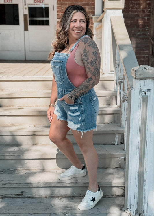 Ride or Die Distressed Stretchy Shortall - The Farmhouse